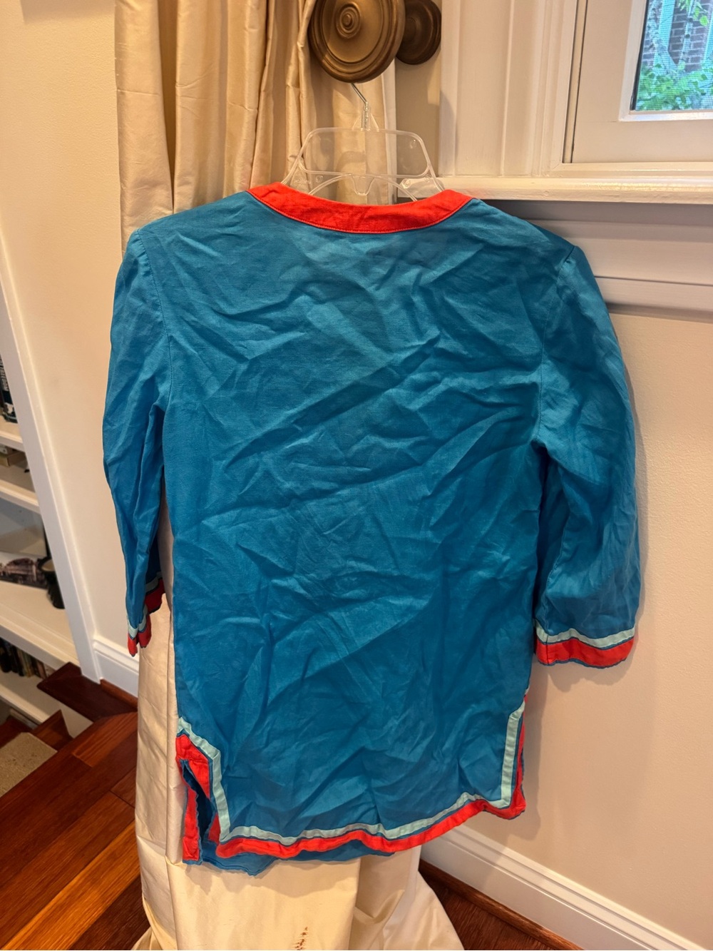 Boden Bright Blue linen swim cover up size 2 VGUC - Picture 4 of 4